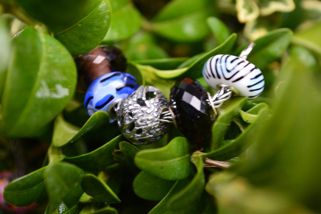 A blue and animal print Trollbeads Bracelet