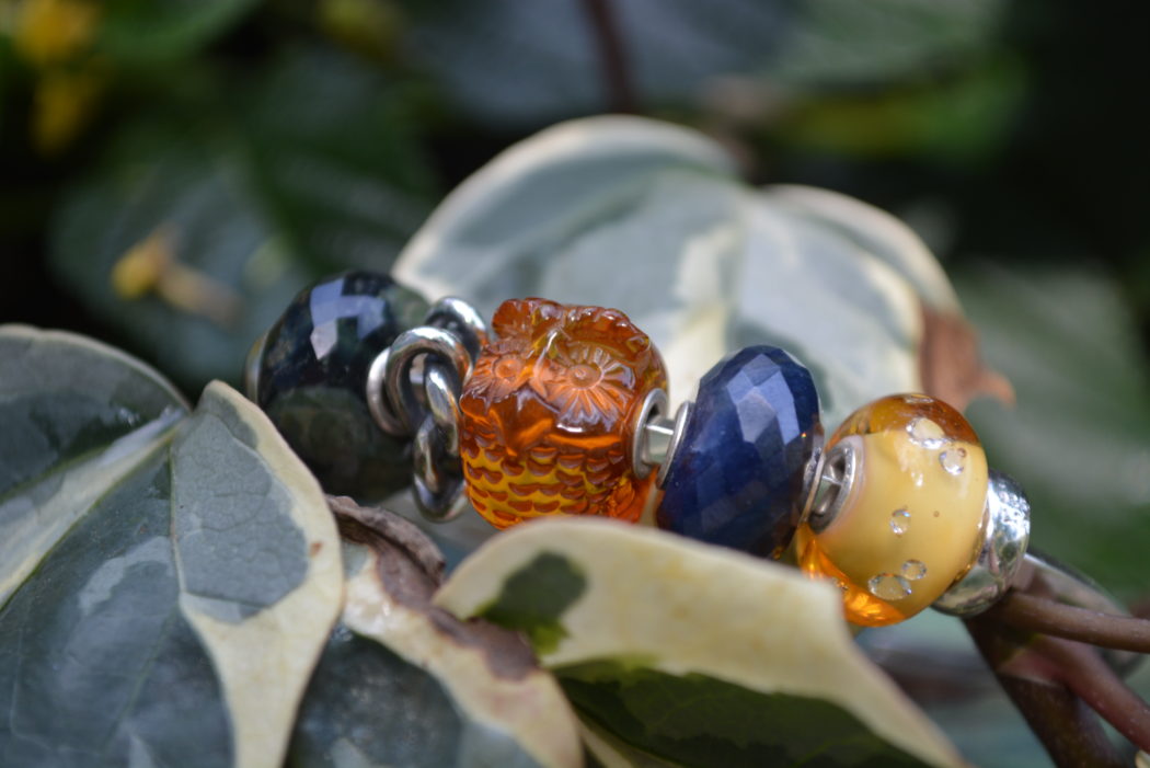 Trollbeads Carved Amber Owl on Bangle